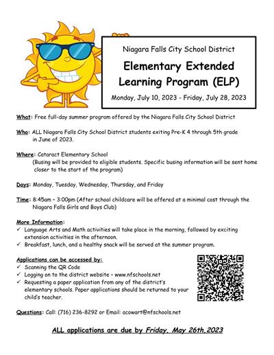 Elementary Extended Learning Program Flyer